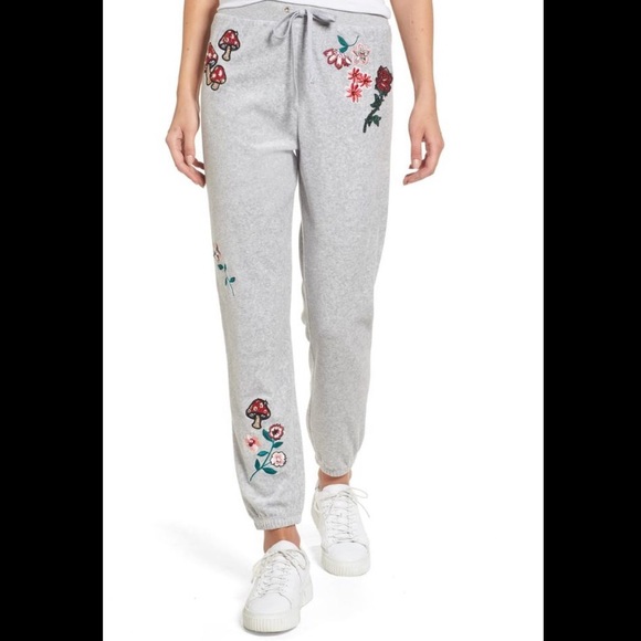 velour flared joggers